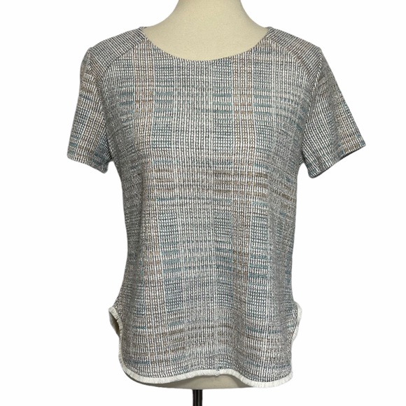 W5 Tops - W5 Fringed Hem Short Sleeve Top